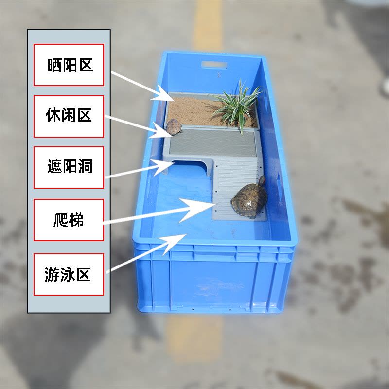 乌龟缸塑料乌带晒台鱼缸开放式养龟专用塑料箱乌龟大型饲养箱图片