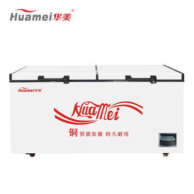 华美(Huamei)BC/BD-618X升顶开门冰柜 冷藏冷冻转换 节能单温冰箱 家用商用卧式冷柜展示柜
