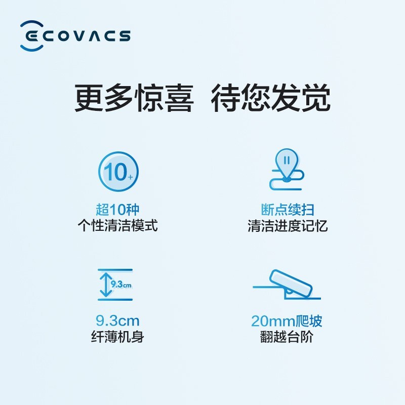 科沃斯(ECOVACS) 扫地机器人N8扫拖一体智能家用吸尘器激光导航规划全自动洗擦扫地拖地一体机 白色 N8高清大图