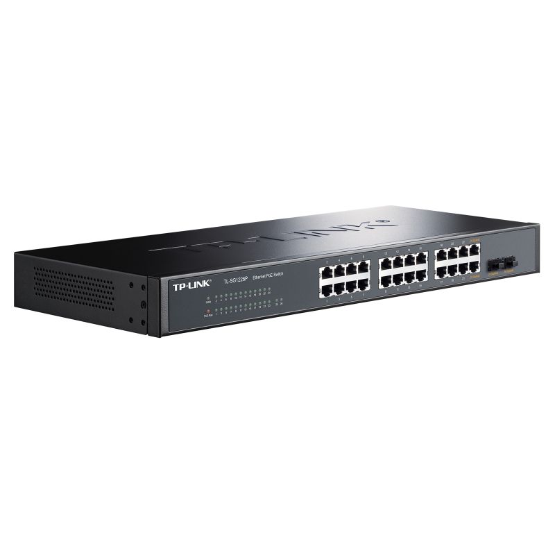 普联(TP-LINK)TL-SG1226P 26口千兆非网管以太网PoE供电交换机24口千兆网线供电+2千兆光纤口高清大图