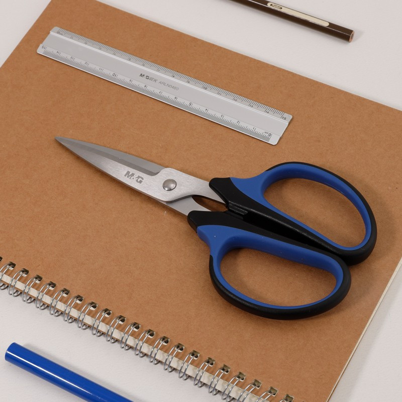 晨光(M&G)ASSN2245 剪刀 强力190mm(蓝)4把装高清大图