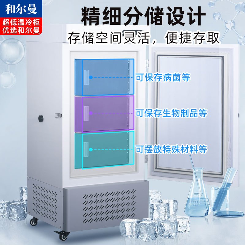 和尔曼 208升医用零下80度立式超低温冰箱冰柜-45°冷冻箱实验室专用 医院疫苗血浆药剂储存冷冻柜DW-45L208