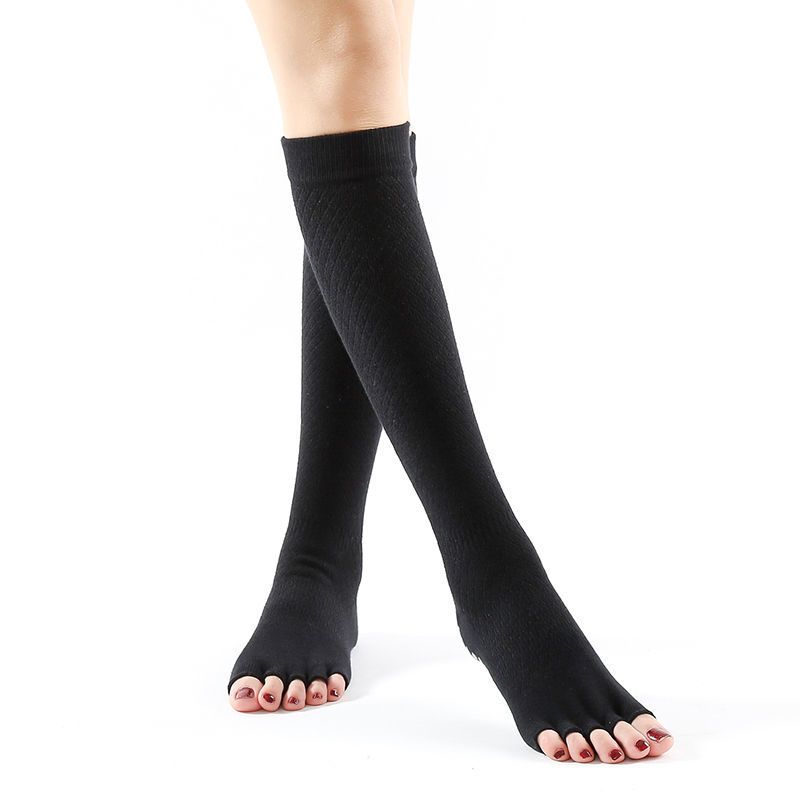 新款长筒瑜伽袜五指防滑室内运动袜秋冬保暖韩版时尚舞蹈袜