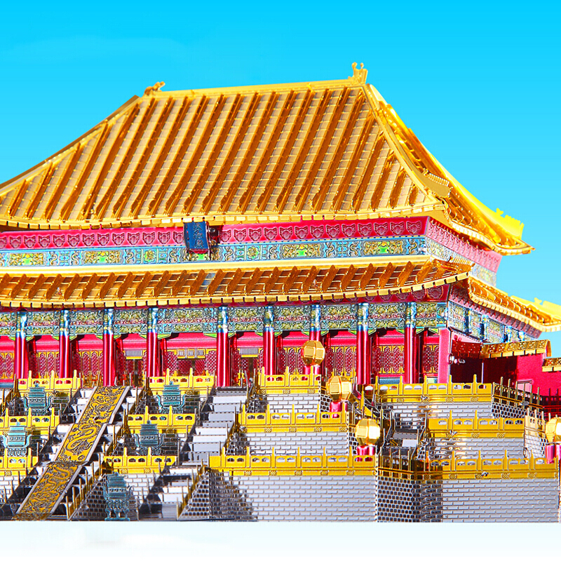 拼酷故宫紫禁城金属拼装模型3d立体拼图diy手工创意减压拼插玩具太和