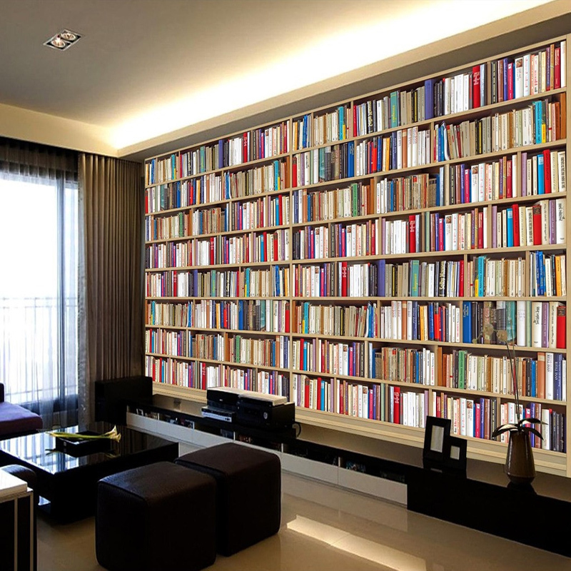 壹德壹墙纸/墙布 无缝3d复古怀旧壁纸书房书架电视墙客厅沙背景墙砖