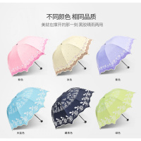 天堂伞伞黑胶太阳伞女防晒遮阳伞小清新学生晴雨伞两用折叠 果绿色
