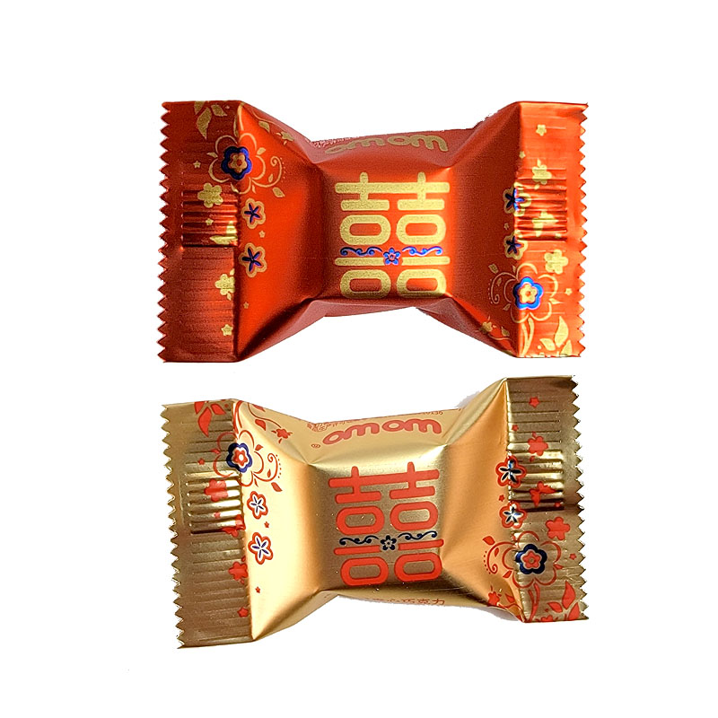 喔喔夹心巧克力喜字版红色金色散装500g婚庆结婚喜糖(代可可脂)高清大图
