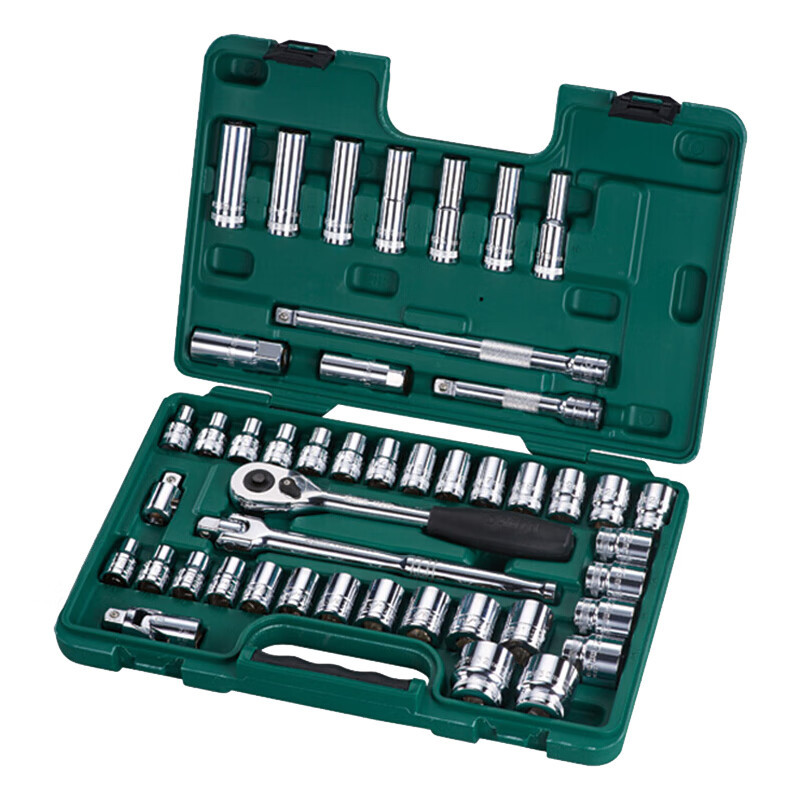 5mm系列公英制套筒组合套装 汽修机修工具箱棘轮扳手万向接头套筒 1套