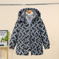 新款时尚印花韩版棉衣棉服连帽加厚百搭宽松时尚冬季保暖外套 XXXL 黑色