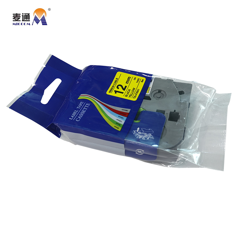 麦通 标签色带 适用兄弟标签机 黄底黑字12mm /个高清大图