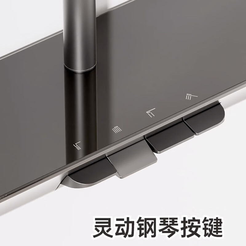 惠达(HUIDA)-5523 淋浴花洒钢琴按键圆管方顶棚枪灰大置物台喷枪花洒高清大图