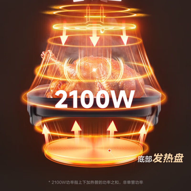 苏泊尔 2025新款苏泊尔空气炸锅家用大容量可视多功能烤箱免翻面25新款60 6L KJ60D80高清大图