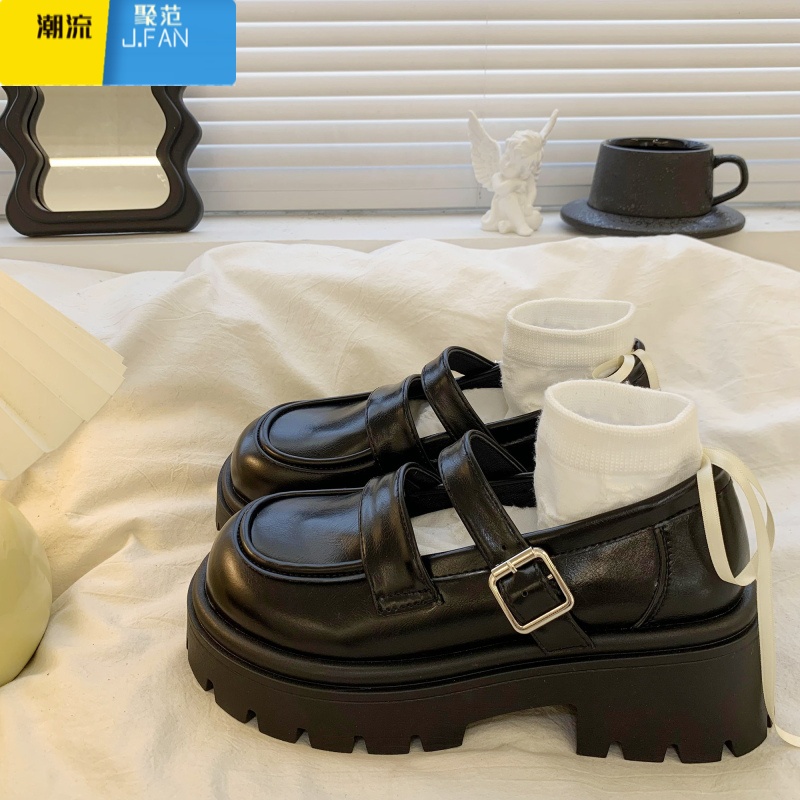聚范复古英伦厚底小皮鞋女2024秋季新款学院风日系jk配裙子玛丽珍单鞋高清大图