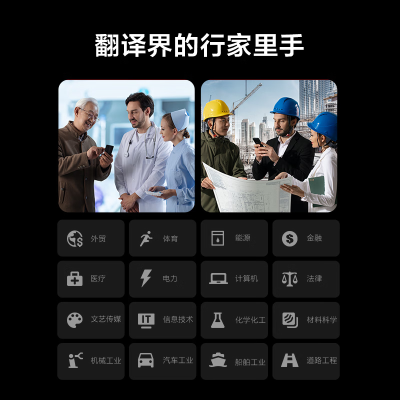 科大讯飞(iFLYTEK)AIT-P10T 双屏翻译机 多语种离线翻译器 商务黑