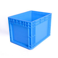 欧曼 周转箱物流箱塑料箱收纳储物箱物流筐加厚EU箱400*300*280MM蓝色 不含盖