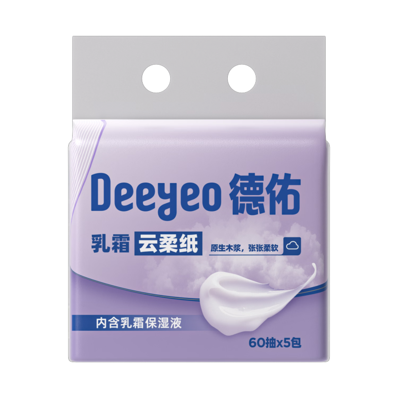 德佑 乳霜纸60抽*5包*6提 (箱装)高清大图