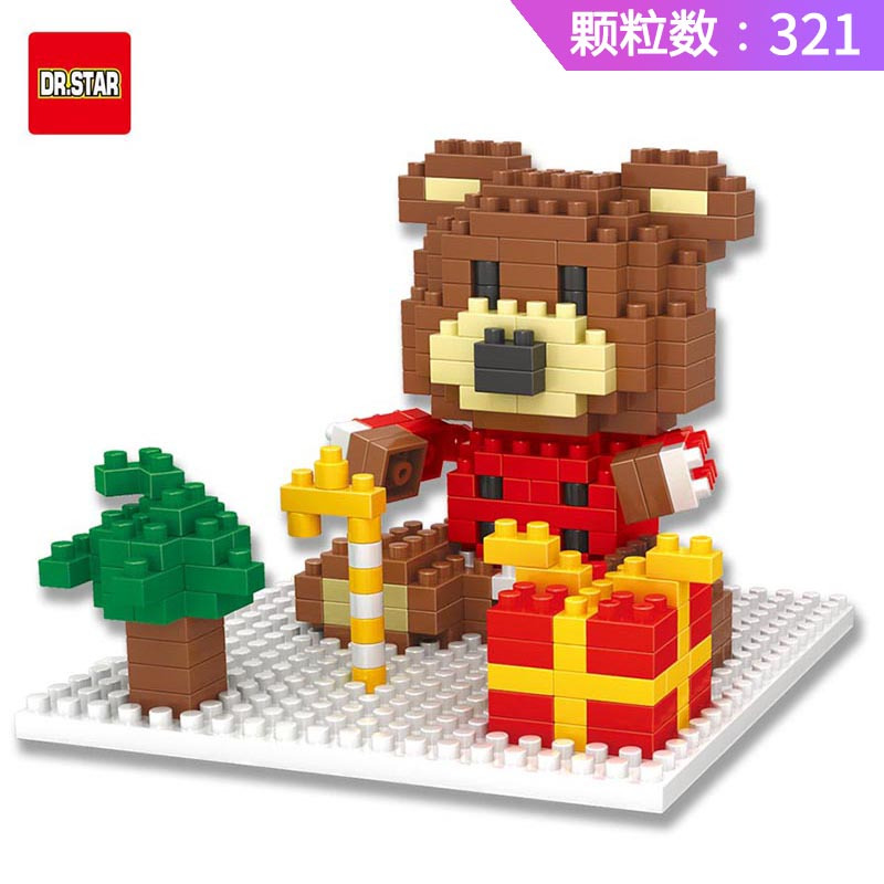 微型小颗粒钻石兼容乐高圣诞系列圣诞老人男孩子新年拼装积木玩具圣诞