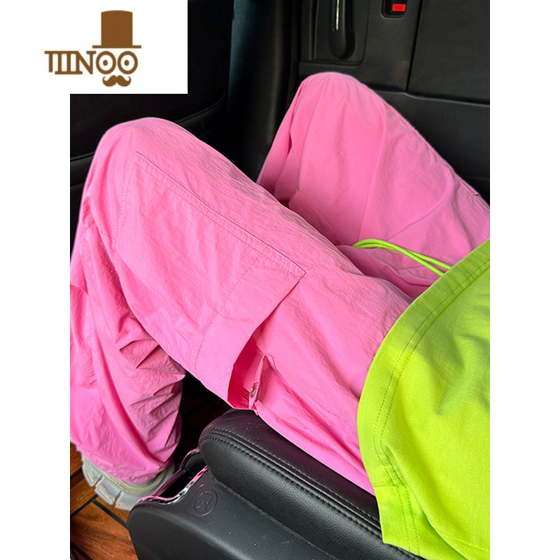 YANXU美式机能风冲锋裤男款夏季大码潮牌胖子宽松速干休闲伞兵工装裤子高清大图