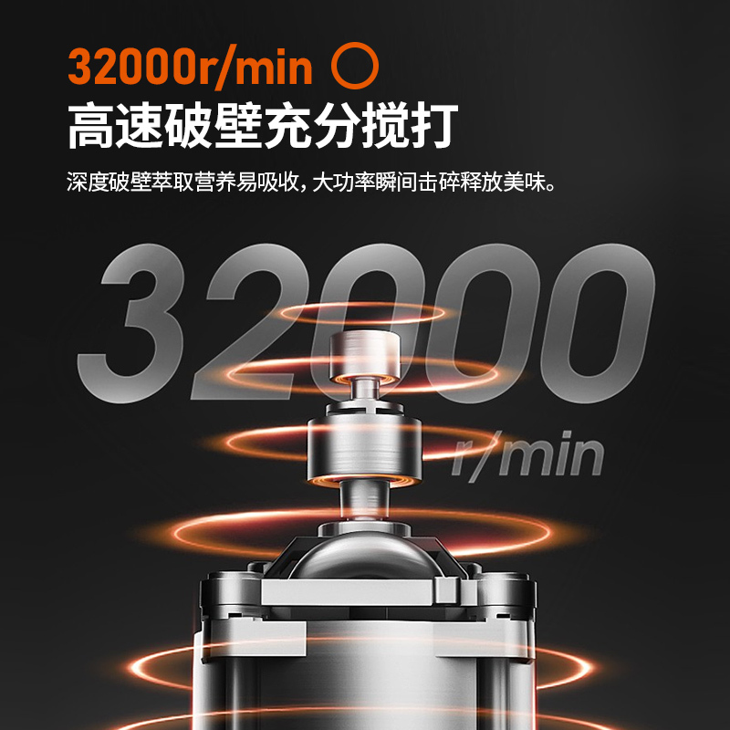 九阳破壁机低音家用加热全自动料理小型多功能 夜曲蓝+干磨杯
