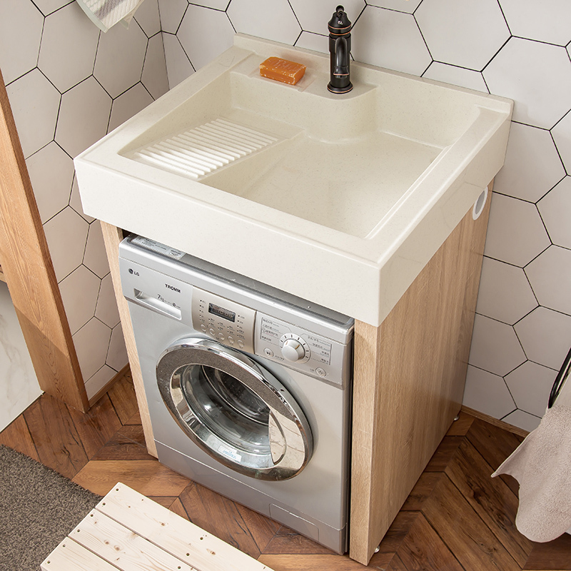 北欧阳台洗衣柜小户型洗衣机伴侣原木卫浴洗漱洗衣机柜