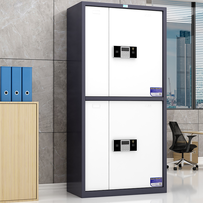 臻远 ZY5121113 文件柜档案资料柜钢制密码锁 灰白套色通双节电子锁高清大图