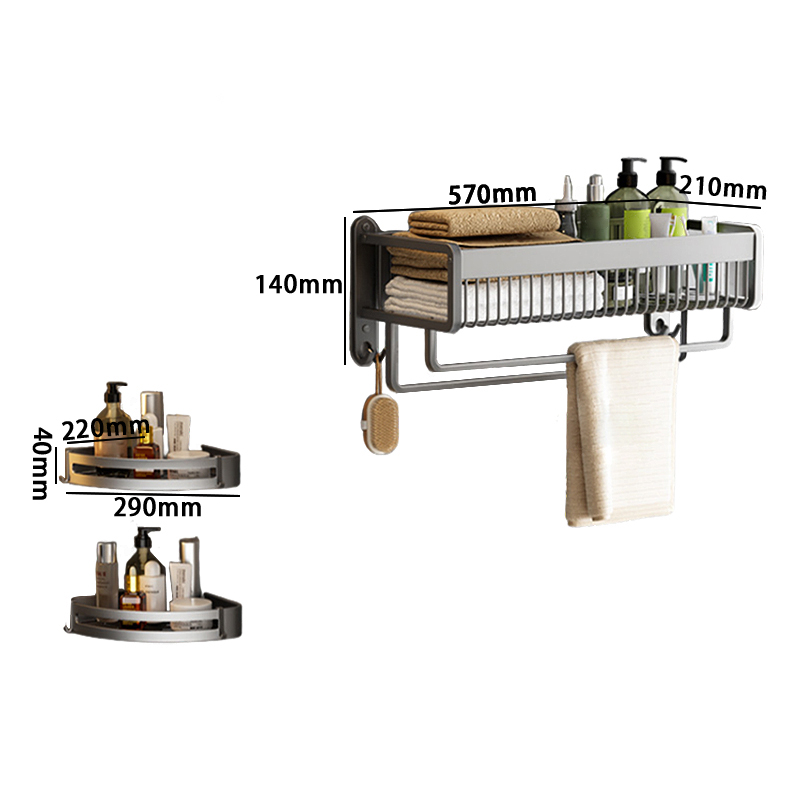 豫汉迎毛巾置物架 毛巾架两件套570*210*140mm套