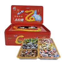 大白兔奶糖铁盒什锦糖388g六种口味混合装原味红豆酸奶咖啡芥末话梅年货礼盒休息零食糖果