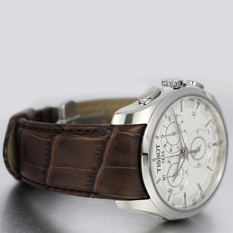 全国联保 天梭Tissot 库图系列石英表瑞士手表皮带男表T035.617.16.031.00