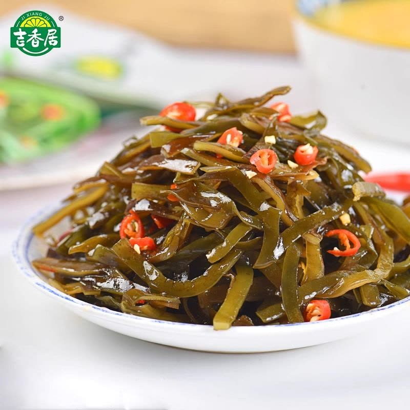 吉香居麻辣香辣野山椒芝麻海带丝下饭菜咸菜开味小菜四川泡菜88g*3图片
