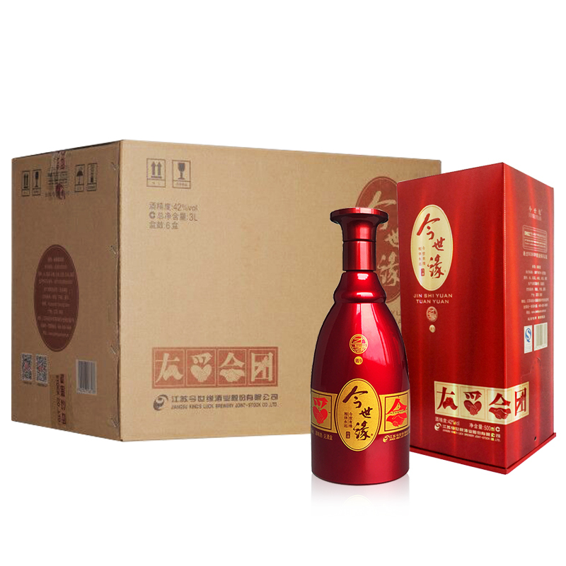 今世缘团缘团942度500ml6整箱装浓香型白酒