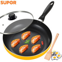 苏泊尔(SUPOR) 平底锅不粘少油烟煎锅煎蛋煎饼煎牛排煎锅燃气电磁炉通用好帮手炫彩 直径24CM PJ24M5赠小木铲