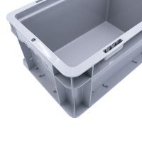 冰禹 SNll-124 塑料周转箱 塑料带盖运输物流箱 汽车配储物箱周转箱 收纳工具箱零件箱 E箱-有盖灰色