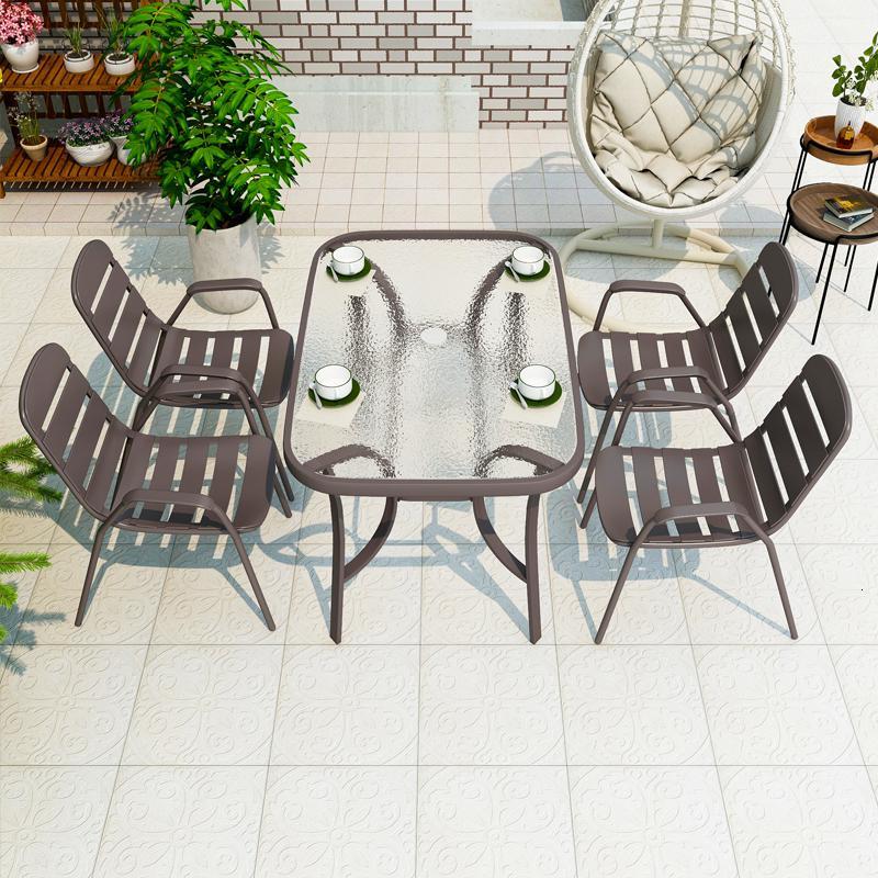 紫藤户外北欧桌椅三五件套组合闪电客庭院家具带伞塑料露台露天桌椅外