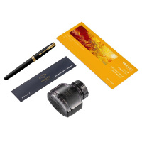 派克(PARKER)钢笔礼盒 卓尔磨砂黑金夹墨水笔+大雅礼盒
