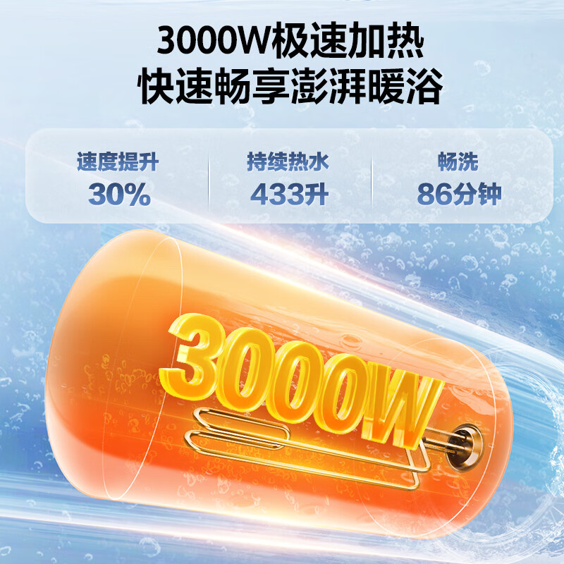 万家乐 电热水器50升 家用储水式 内胆免清洗 镁棒免换 洗澡出水断电 3000W速热一级能效D50-FW3S高清大图