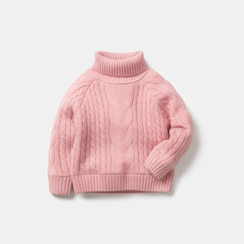 迷你巴拉巴拉儿童针织衫男女童加绒加厚毛衣冬装新款高领毛衫