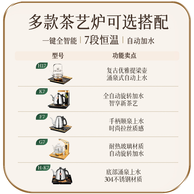 KAMJOVE/金灶 V16 黑檀木实木茶盘茶台自动上水续水加水茶海全智能整套泡茶机搭配K7电热单炉茶台整套功夫茶具套装高清大图