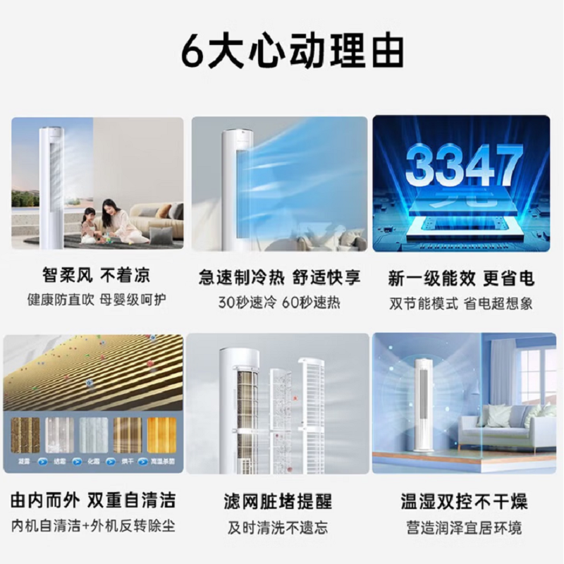TCL 3匹 标准安装 一级能效 变频冷暖 立式圆柱空调 KFR-72LW/AD1a+B1高清大图