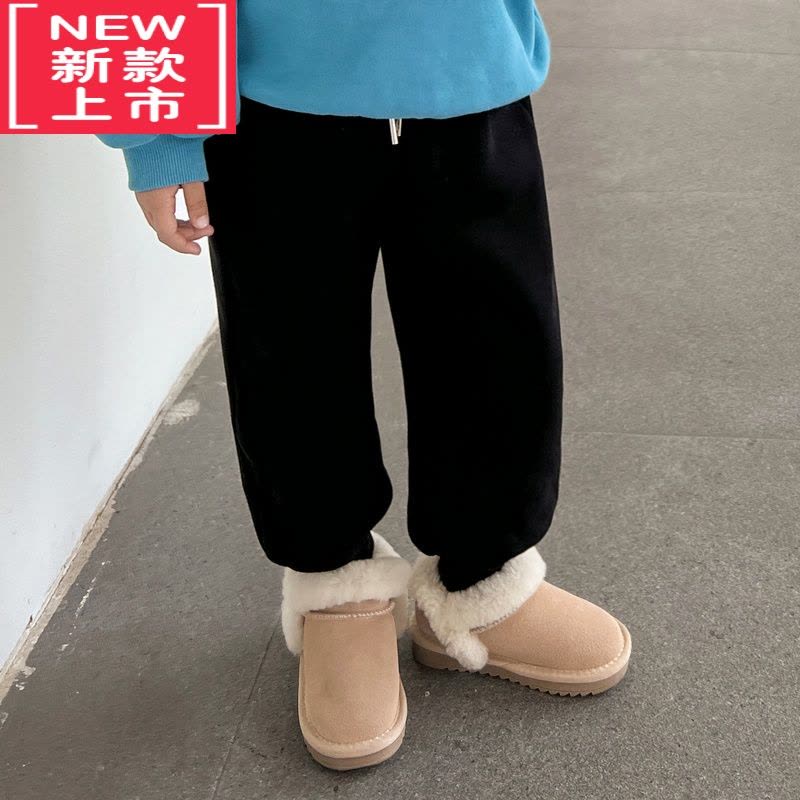 可莉允陈大猪女童裤子加绒秋冬2022新款休闲保暖束脚裤儿童加厚运动裤潮保暖裤图片