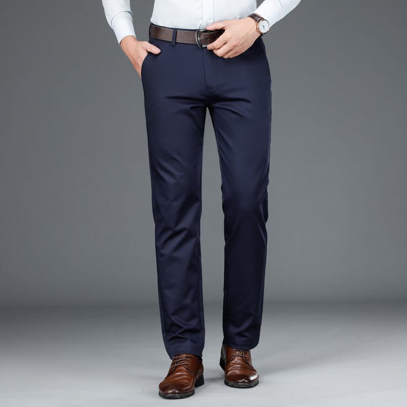 老爺車(LAOYECHE)冬季厚款休闲裤男大码长裤宽松直筒男裤天丝免烫冬天西裤男士裤子图片