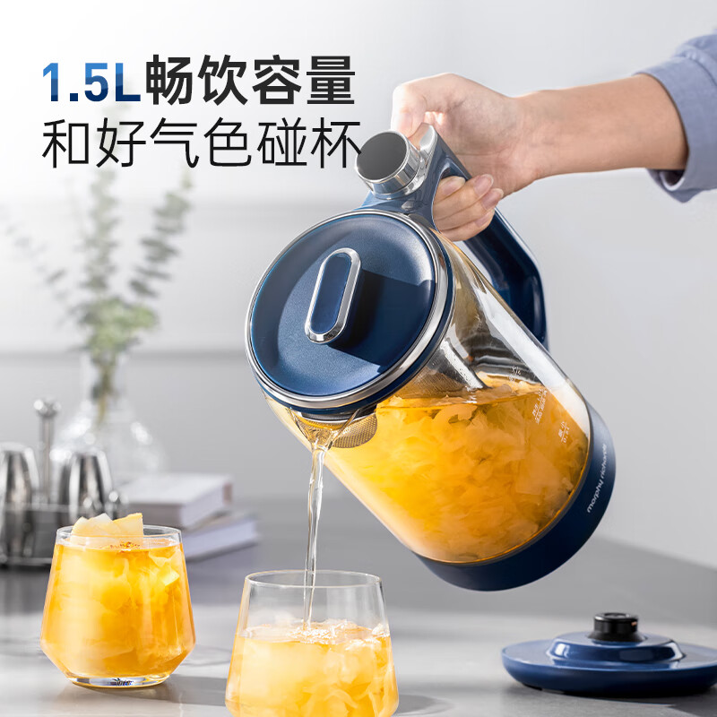 摩飞电器(Morphyrichards)养生壶 煮茶器多段变频烹煮智能菜单 玻璃壶1.5L大容量 MR6089白色高清大图