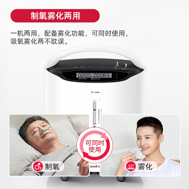 鱼跃 医用制氧机 8F-5AW 5L 1台