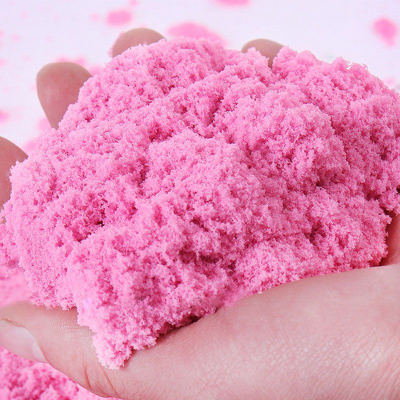 无毒动力魔力彩沙子男孩益智儿童玩具女孩生日礼物1斤沙2个模具粉色