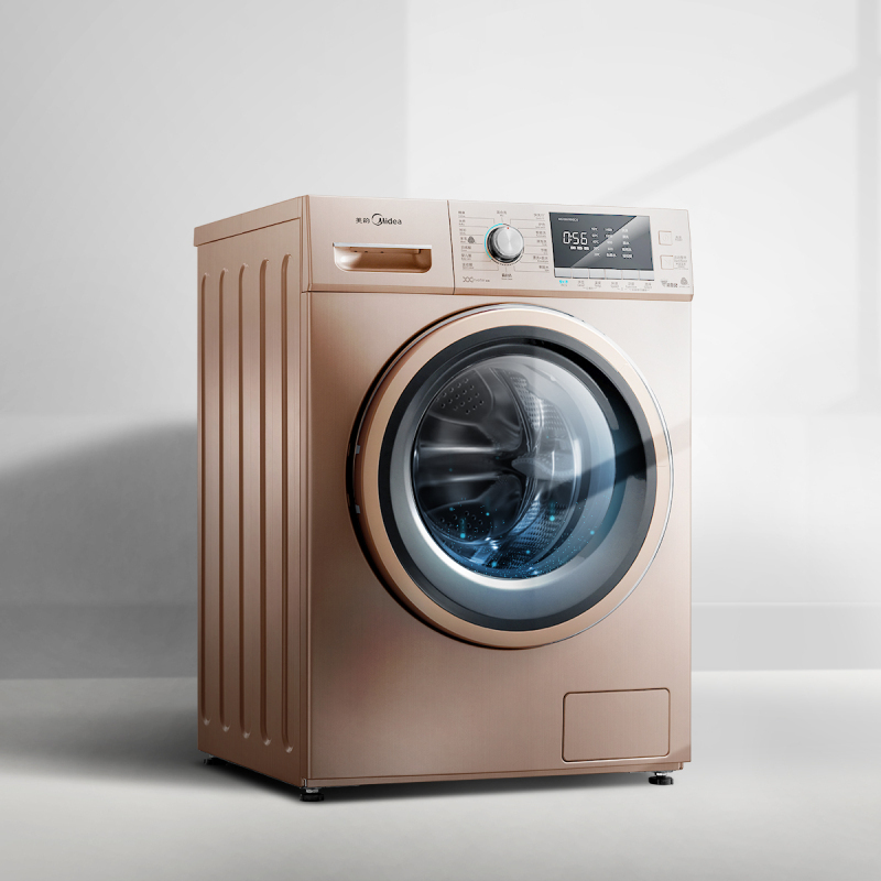 美的(Midea)MG100V76DQCJ5 10公斤全自动变频快净滚筒洗脱一体洗衣机 家用玫瑰金 BLDC静音变频