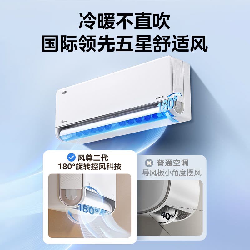 美的(Midea)空调风尊二代2匹全面风家用大挂机一级能效变频冷暖客厅卧室官方正品壁挂机KFR-46GW/N8MXC1Ⅱ图片