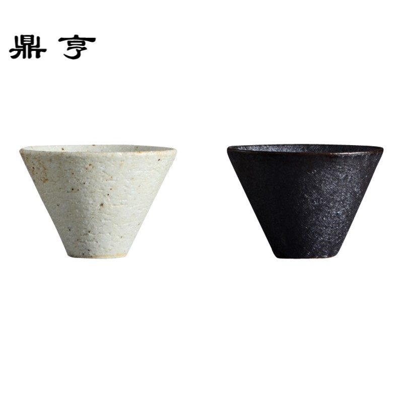 鼎亨青物烧功夫主人杯手工薄斗笠大茶杯 手工普洱品茗杯景德镇陶