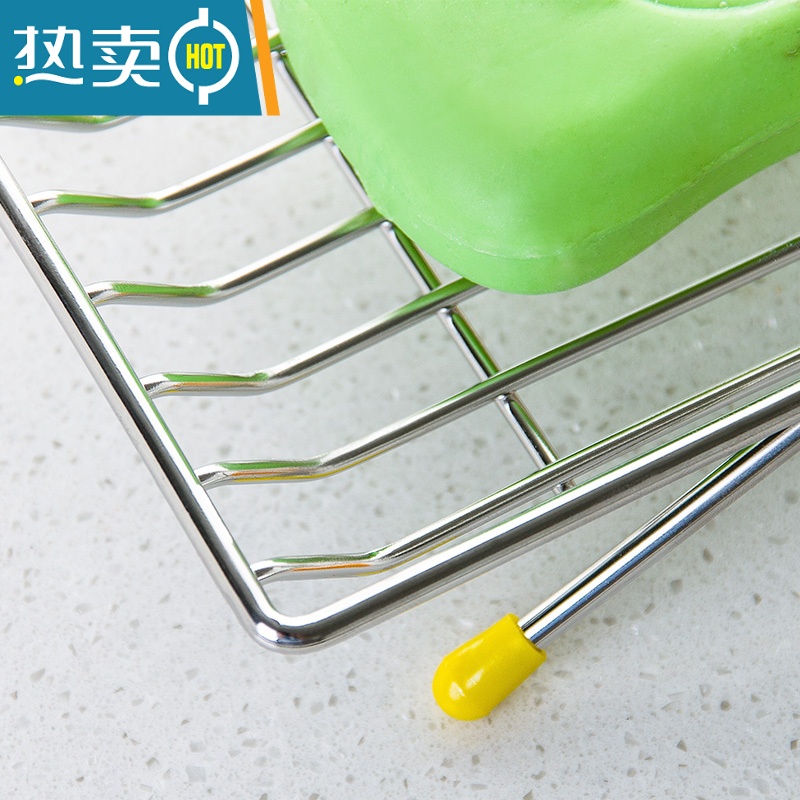 敬平厕所肥皂置物架浴室肥皂架卫生间洗手台不锈钢肥皂沥水皂网皂盒 扁条台式肥皂架(一个装)高清大图