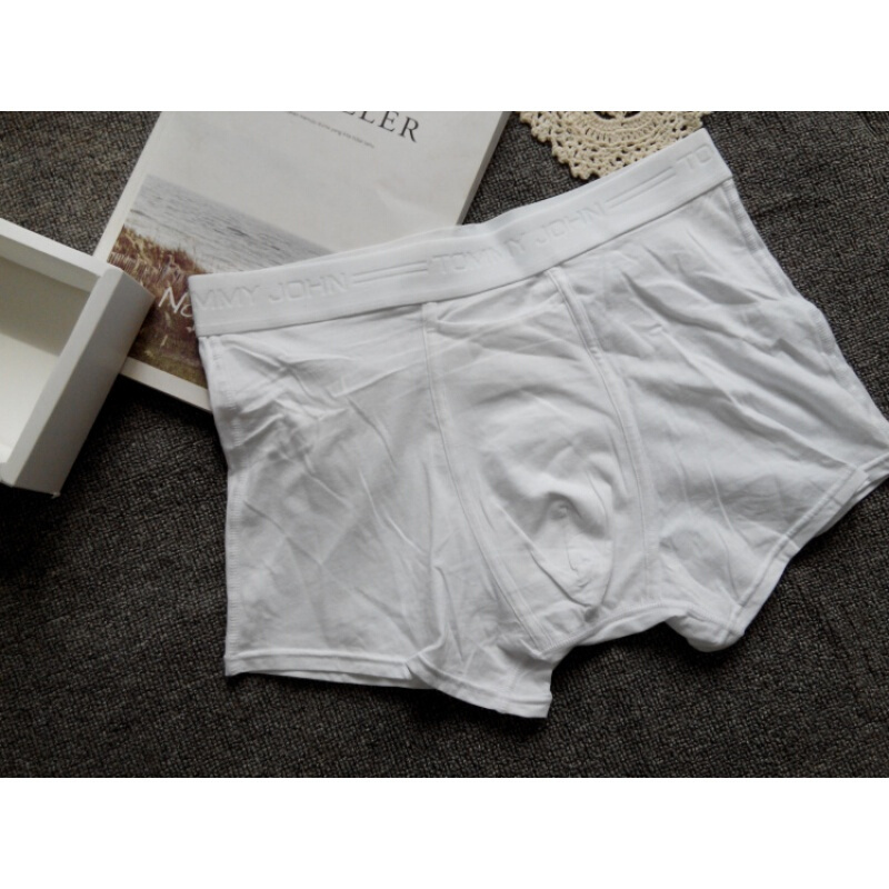 3条男士内裤白色平角大码美薄质宽松透气吸汗性感纯白色