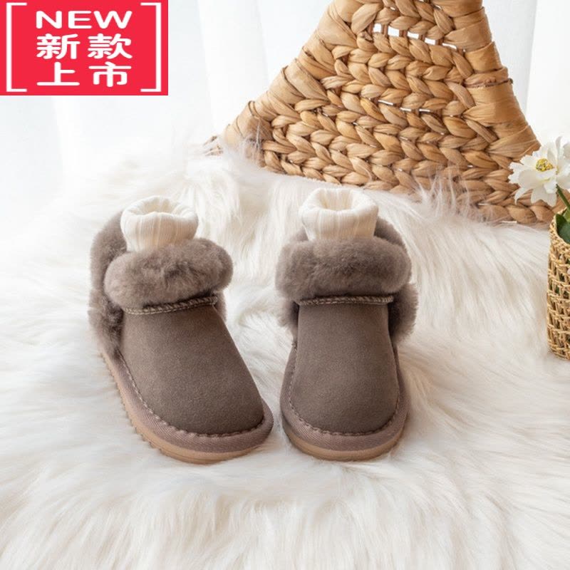 可莉允儿童雪地靴冬季新款女童棉鞋软底大棉宝宝短靴加绒加厚雪地棉图片