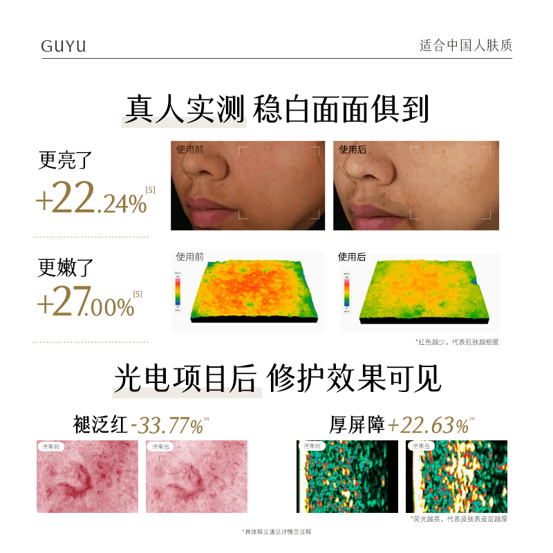 谷雨光感美白修护焕亮精华霜50g高清大图